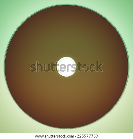 Vintage looking Brown CD or DVD for music data video recording isolated over white background