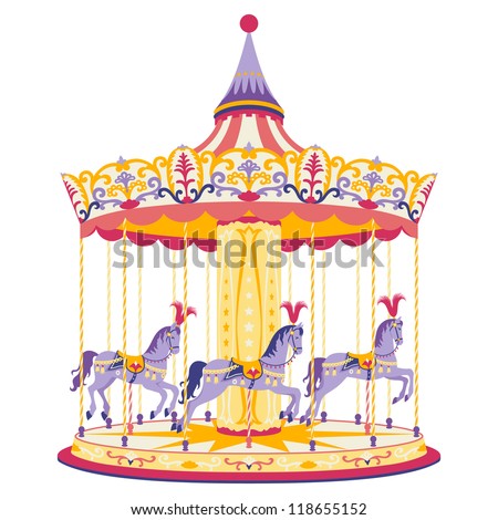 Carousel With Horses Stock Vector 118655152 : Shutterstock