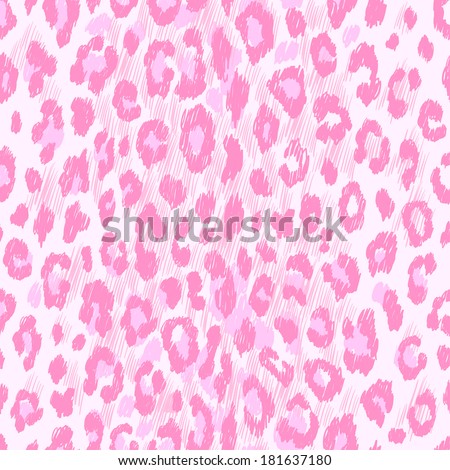 Vector background of pink leopard skin. Seamless pattern.