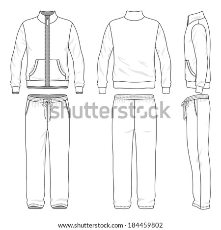 Vector Images, Illustrations and Cliparts: Blank men's track suit in ...