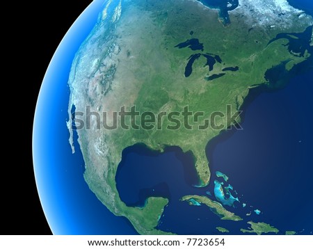 North America As Seen From Space Stock Photo 7723654 : Shutterstock