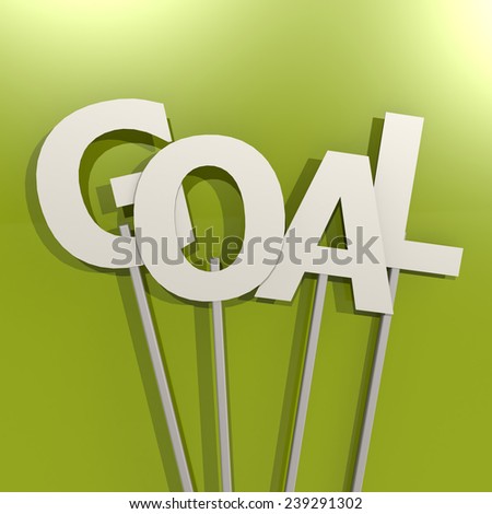 Goal word on green background image with hi-res rendered artwork that could be used for any graphic design.