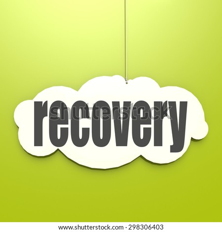 White cloud with recovery image with hi-res rendered artwork that could be used for any graphic design.
