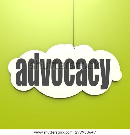 White cloud with advocacy image with hi-res rendered artwork that could be used for any graphic design.
