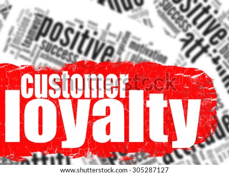 Word cloud customer loyalty image with hi-res rendered artwork that could be used for any graphic design.