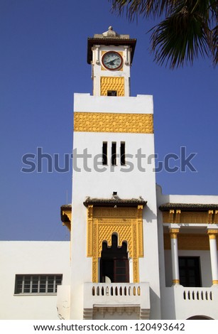 Morocco, El Jadida, Beautiful arabesque and art nouveau building