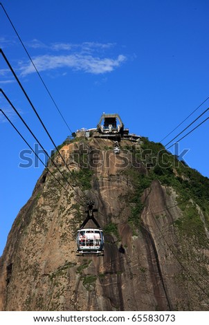 Brazil Rio de Janeiro Sugar loaf Mountain - Pao de Acucar and cable car