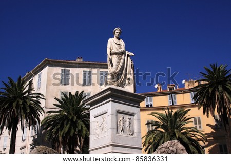 France Corsica Ajaccio historical center - statue of Napoleon in Roman dress