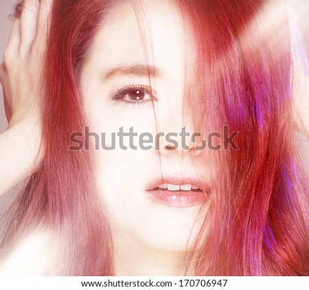 Fantasy face portrait of young woman