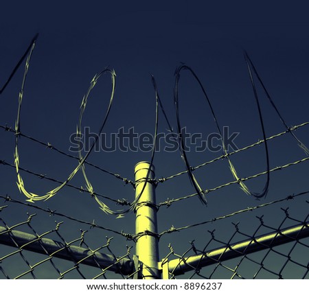 Barbed wire Security Fence at high risk at national border