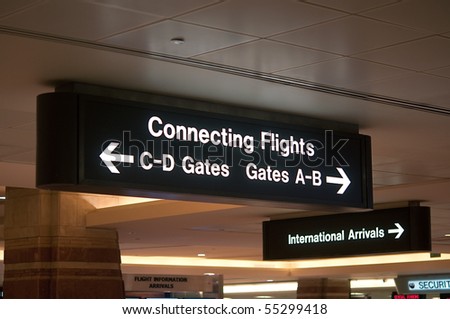 Airport Signs And Symbols,Connecting Flights Stock Photo 55299418 ...