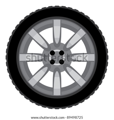 Car Wheel Vector Illustration - 89498725 : Shutterstock