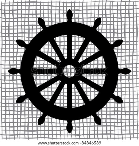 Old ship wheel icon
