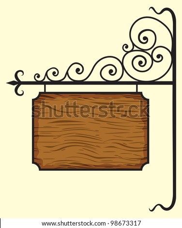 Wooden blank door sign