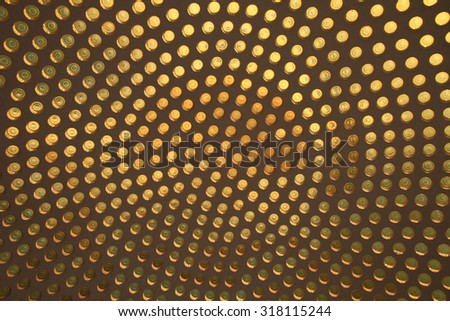 yellow glass circle texture as abstract background