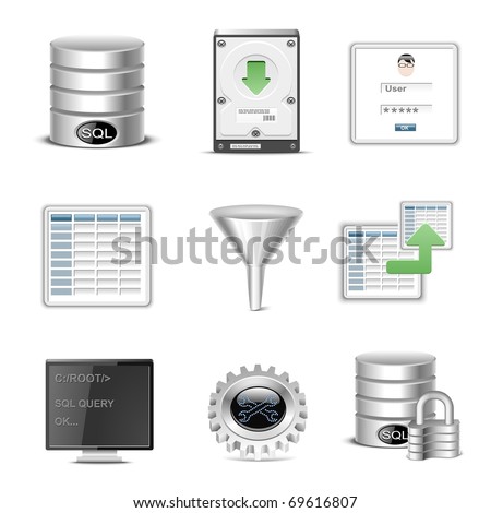 database vector icon set