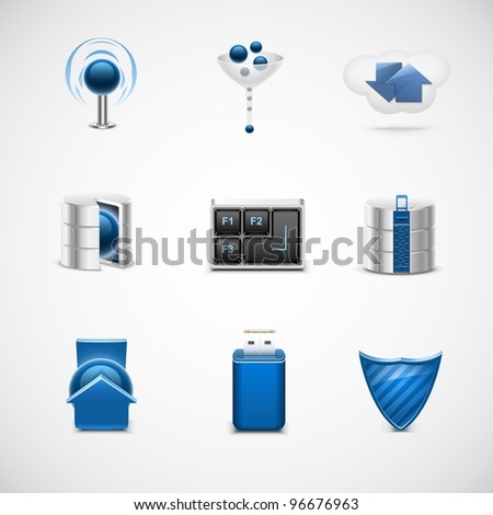 networking universal vector icon set