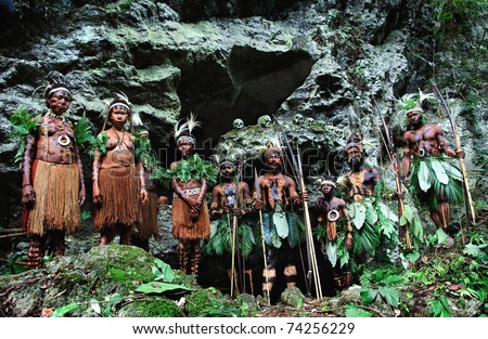 New Guinea, Indonesia - 2 February: The Warriors Of A Papuan Tribe Of ...