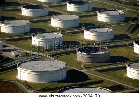 Oil tanks near port from the top