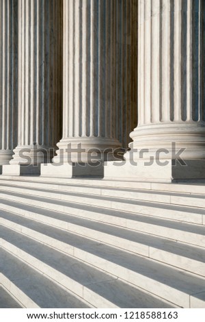 Similar – Image, Stock Photo Detail of a neoclassical building under the last lights of the sunset