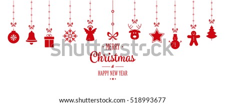 christmas ornament hanging red isolated background
