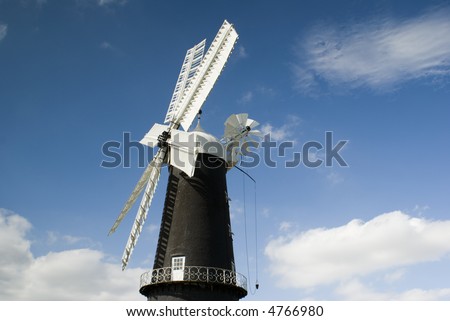 View of windmill in Lincolnshire England - landscape orientation
