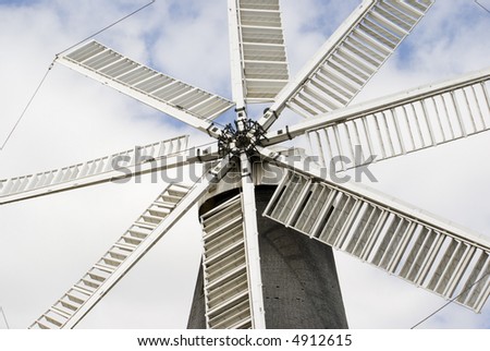 View of windmill in Brittany France - portrait orientation