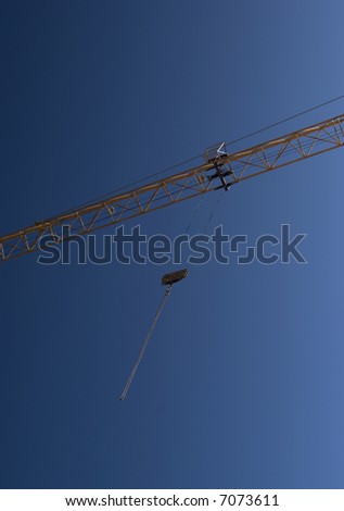 View of counterbalance construction crane - portrait orientation
