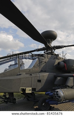 WADDINGTON, ENGLAND, UK - JULY 2: Apache Longbow attack helicopter at Waddington International Air Show on July 2, 2011 in Waddington, England, UK.