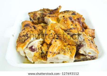 Grilled chicken in an take away box