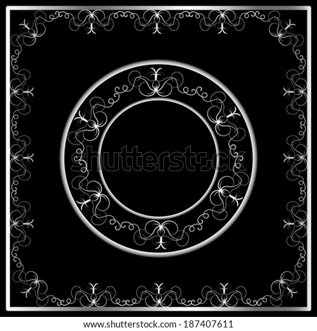black background with silver ornament for your design. raster version