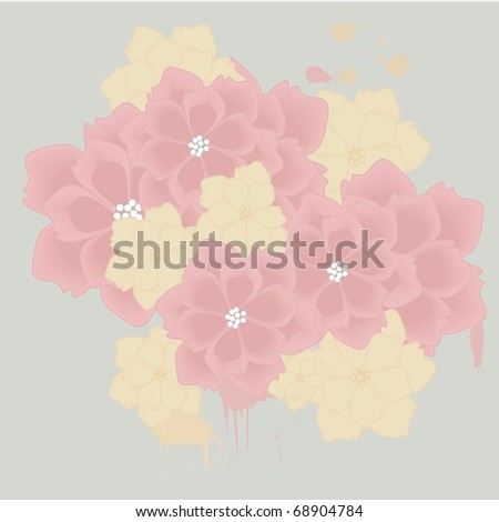 Vector Image Of A Flowers Bouquet In A Pastel Tone - 68904784