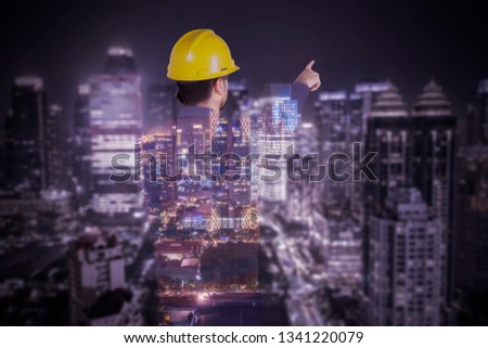 Similar – Image, Stock Photo Faceless male foreman using equipment at workshop