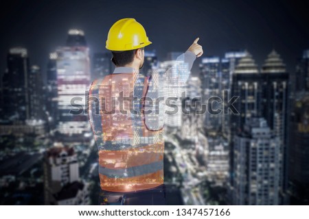 Similar – Image, Stock Photo Faceless male foreman using equipment at workshop