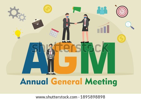 Annual General Meeting (AGM) 2D flat vector concept for banner, website, illustration, landing page, flyer, etc