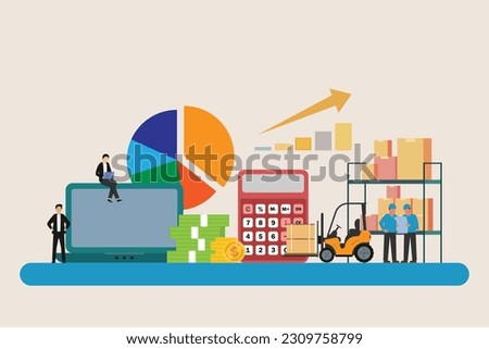 Enterprise Resource Planning, Inventory Management and Supply Chain 2d vector illustration concept for banner, website, illustration, landing page, flyer, etc.