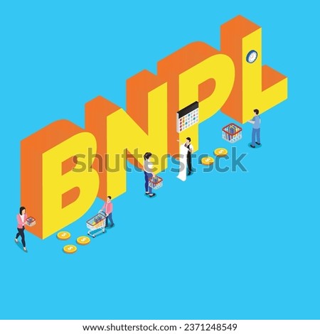 Buy now pay later BNPL online shopping 3d vector illustration concept for banner, website, illustration, landing page, flyer, etc