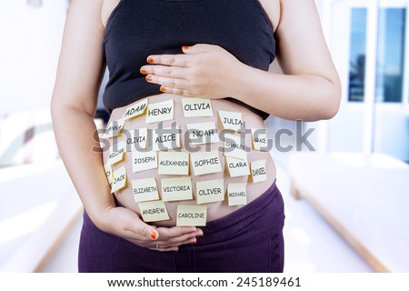 Similar – Foto Bild Baby belly with sticky notes