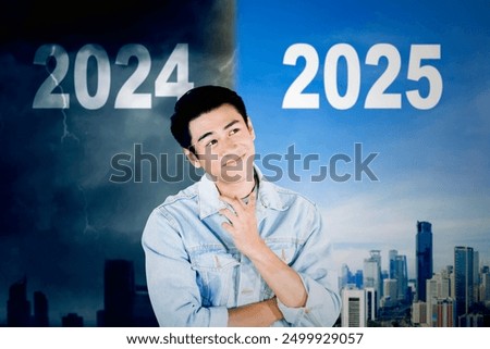 Similar – Image, Stock Photo in thoughts next year 2021