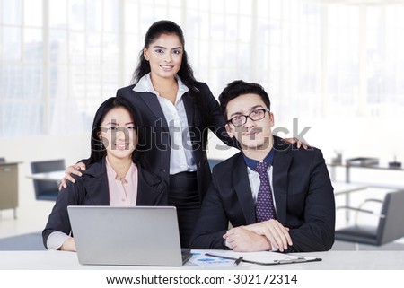business people working in diversity with laptop