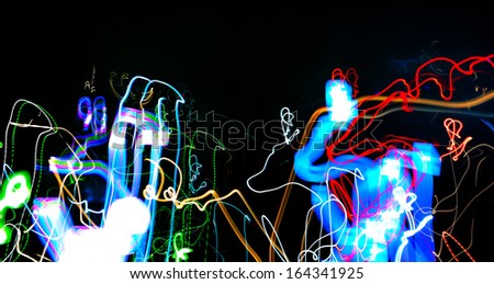 abstract light painting on black background