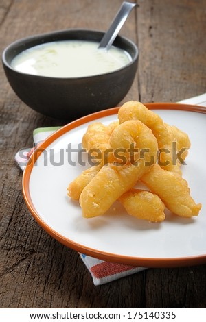 Deep fried dough stick and soybean milk in Thailand
