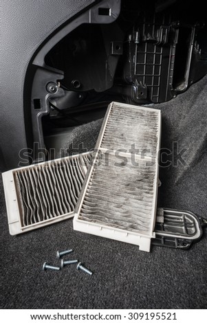 replacing cabin air conditioner filter of car