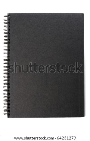 black cardboard the inside of ring notebook isolate on white