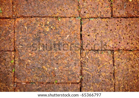 many size of Laterite block in the garden, texture of Laterite use as background and backdrop