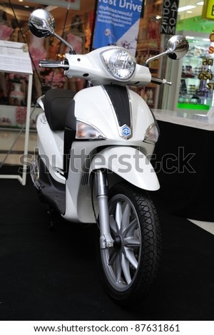 CHONBURI, THAILAND - OCTOBER 29: The PIAGGIO Liberty 125ie at 14th Pacific Motor Show Fast Forward on October 29, 2011 in Chonburi, Thailand.