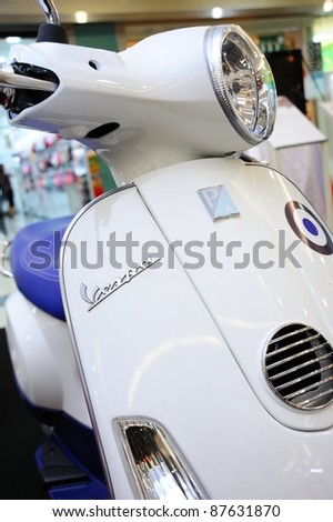 CHONBURI, THAILAND - OCTOBER 29: The Vespa LX150 at 14th Pacific Motor Show Fast Forward on October 29, 2011 in Chonburi, Thailand.