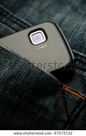 builtin smart phone camera in jeans pocket