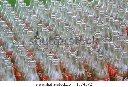 Soda Bottles for Ring Toss Game at County Fair