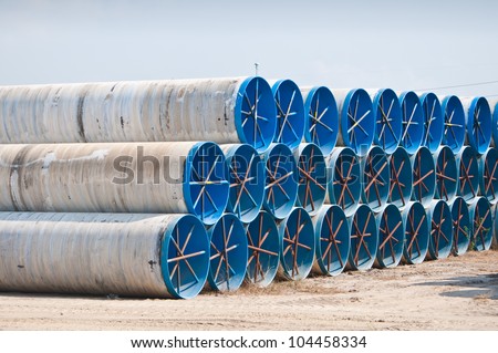 Many large water pipes